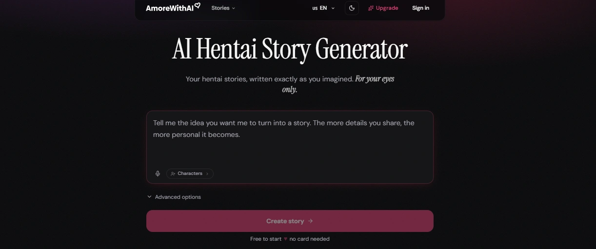 AmoreWithAI hentai story generator