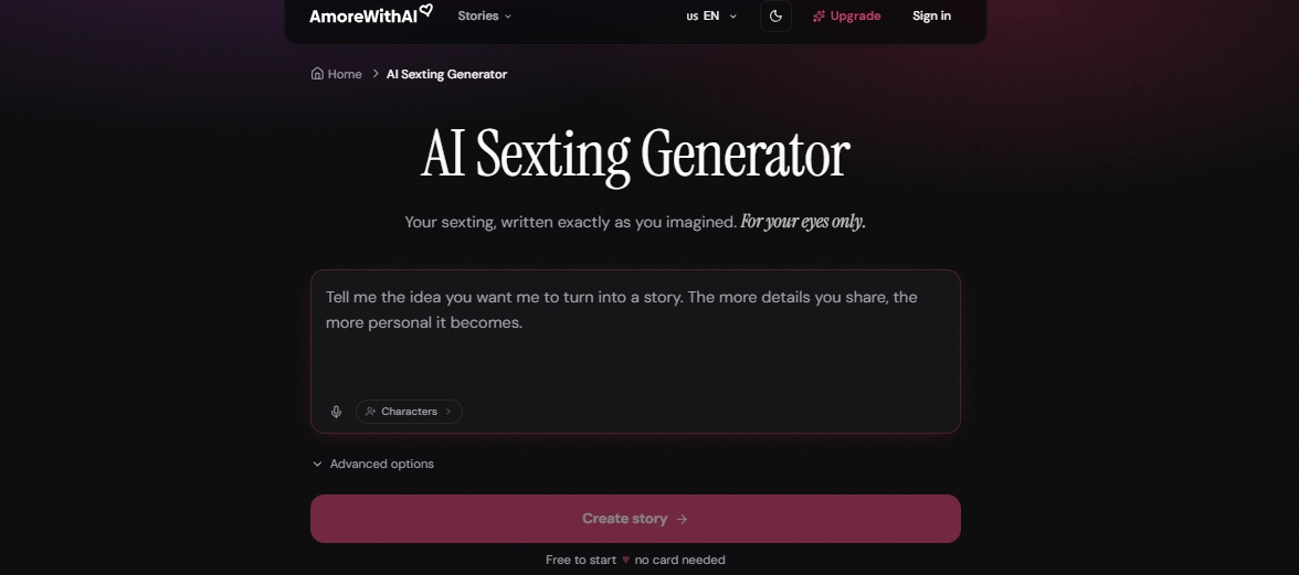 AmoreWithAI AI sexting generator