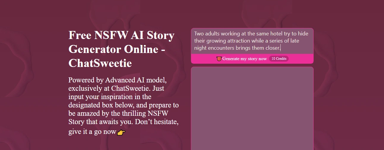 Entering a story idea in ChatSweetie