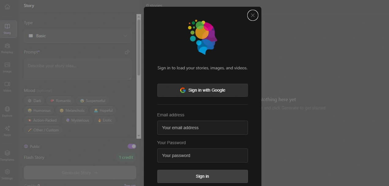Creating an account and turning on adult content in DeepFiction AI