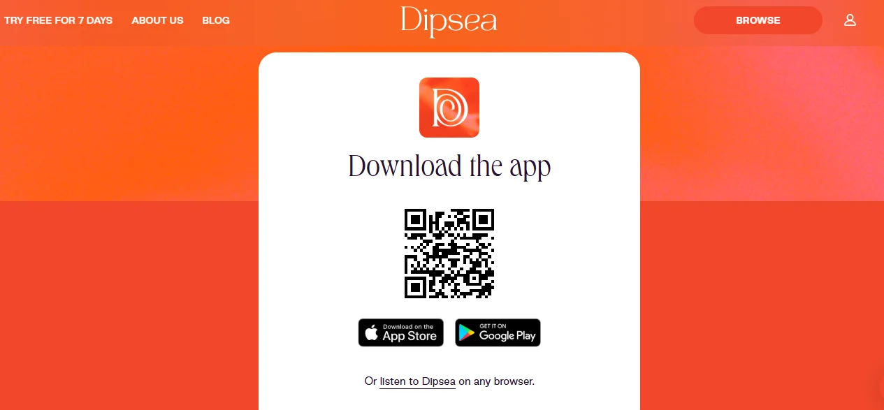 Downloading the Dipsea app from the App Store