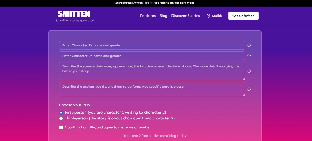 Smitten Stories romance fiction platform