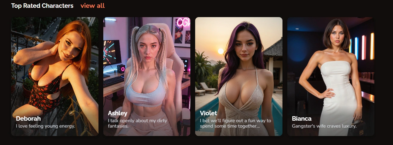 EroPlay AI pre-made character selection