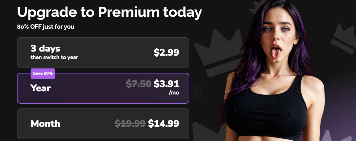 EroPlay AI pricing plans and subscription options