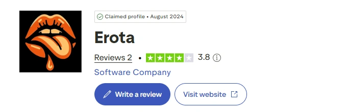 Erota AI reviews on Trustpilot