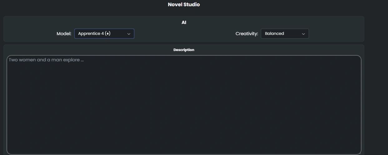 Erota AI Novel Studio for multi-chapter novels