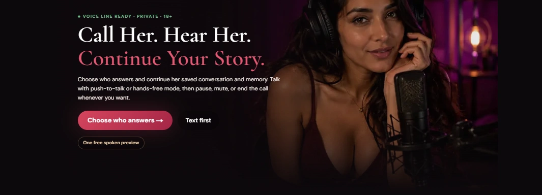 EroticSaga AI voice calls and chat memory