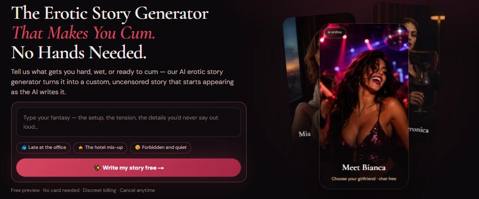 EroticSaga AI erotic story generator feature