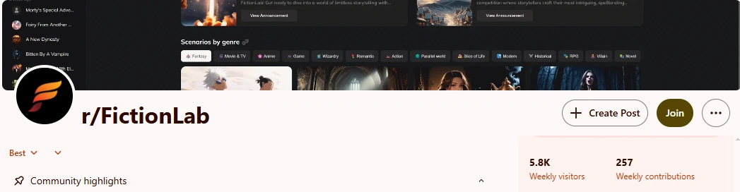 FictionLab AI Reddit community discussion
