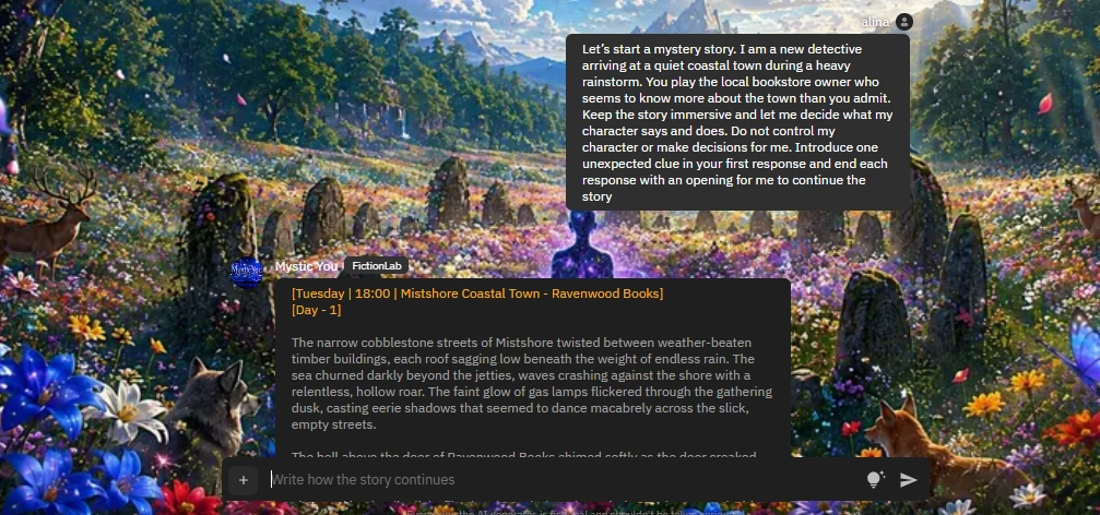 Guiding the story in FictionLab AI
