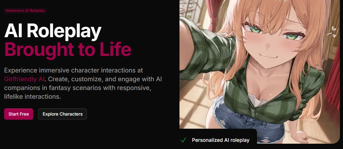 Girlfriendly AI NSFW chat and roleplay feature