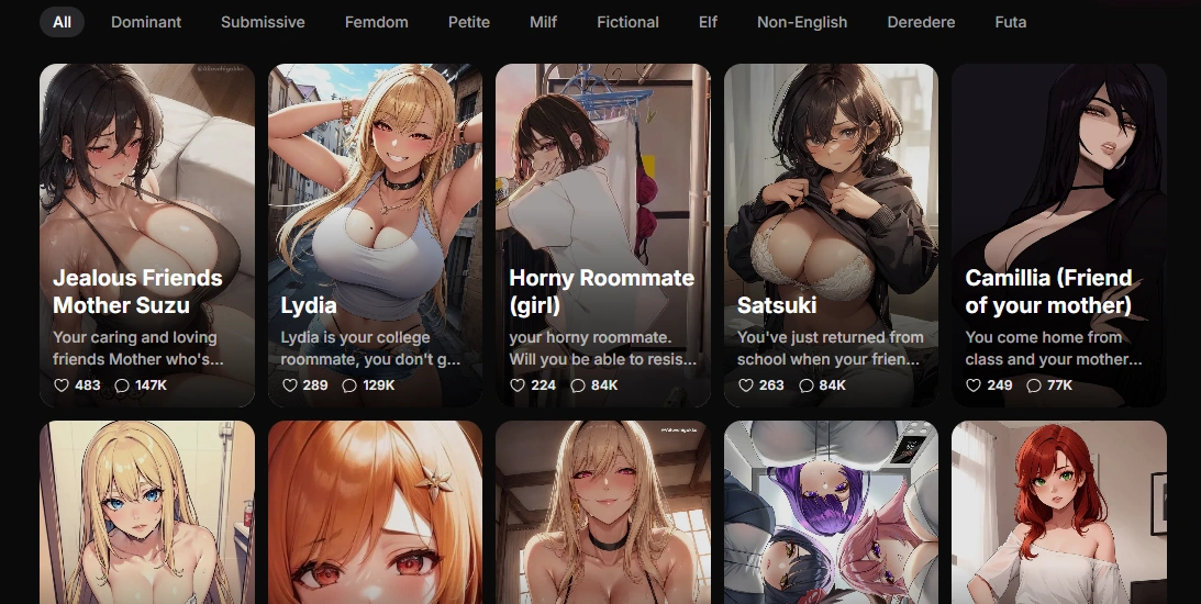 Girlfriendly AI large AI character library