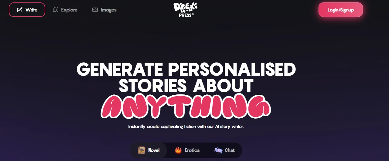 DreamPress - AI erotica alternative to Melt Stories