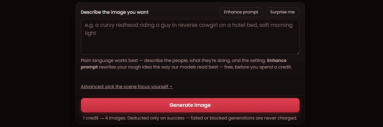 NSFWStory NSFW image generator feature