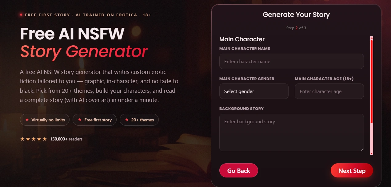 Building characters and scenario on NSFWStory