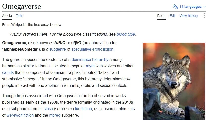Omegaverse fanfic universe overview and characters