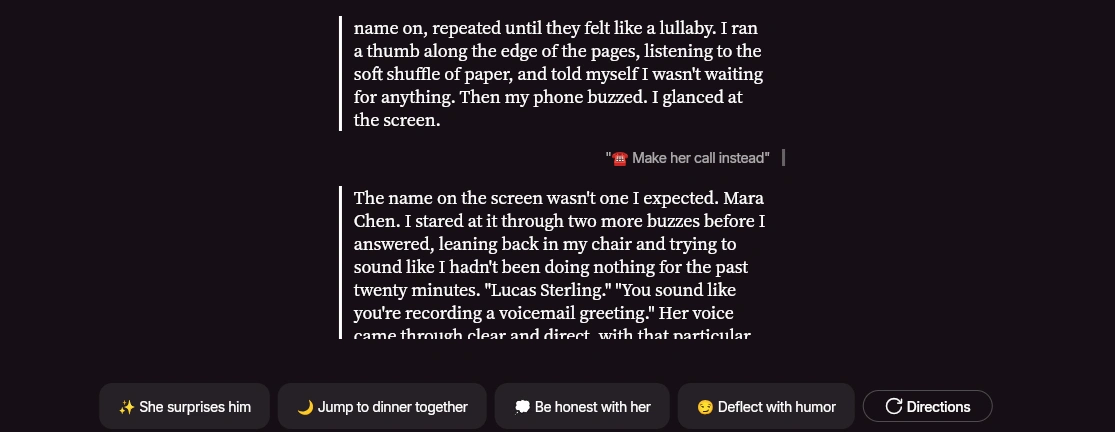 Pirr AI interactive story choices
