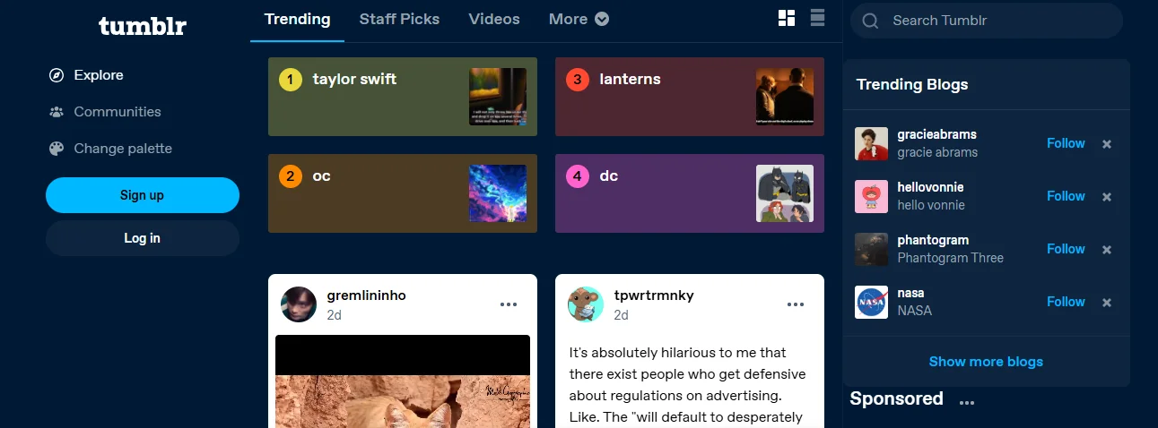 Tumblr as a smut fanfic reading and sharing platform