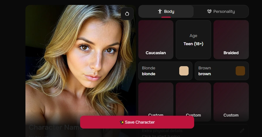 Customizing character appearance in Sugarlab AI