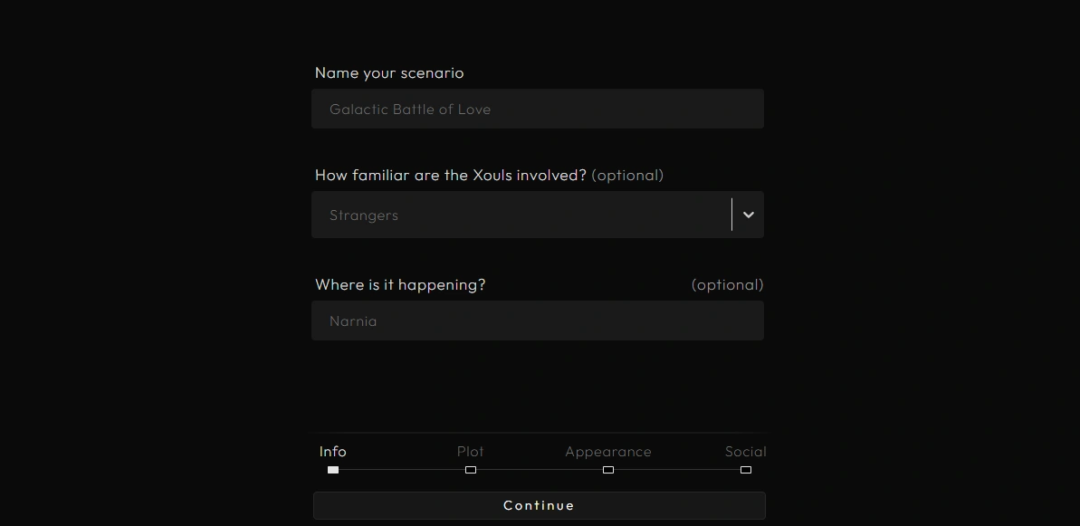 Creating a custom scenario in Xoul AI