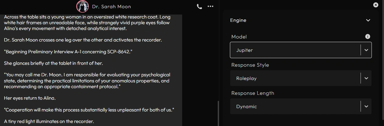 Choosing an AI model in Xoul AI: Bacchus, Jupiter, or Infinity