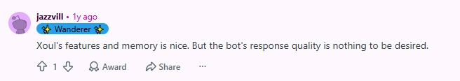 Xoul AI Reddit user review